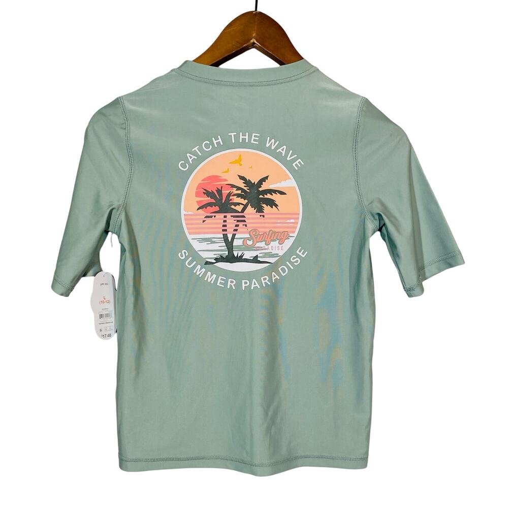 NEW! Wonder Nation UPF Surf Swim Top Kids Half Zip - L